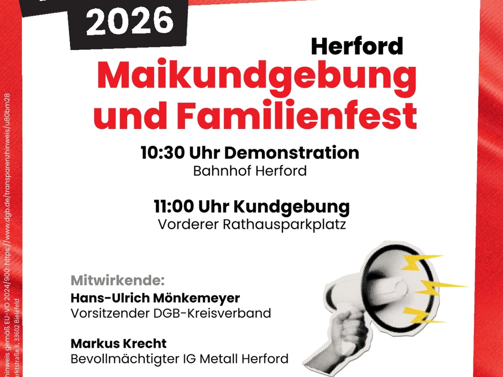 Flyer 1. Mai Kundgebung 2026