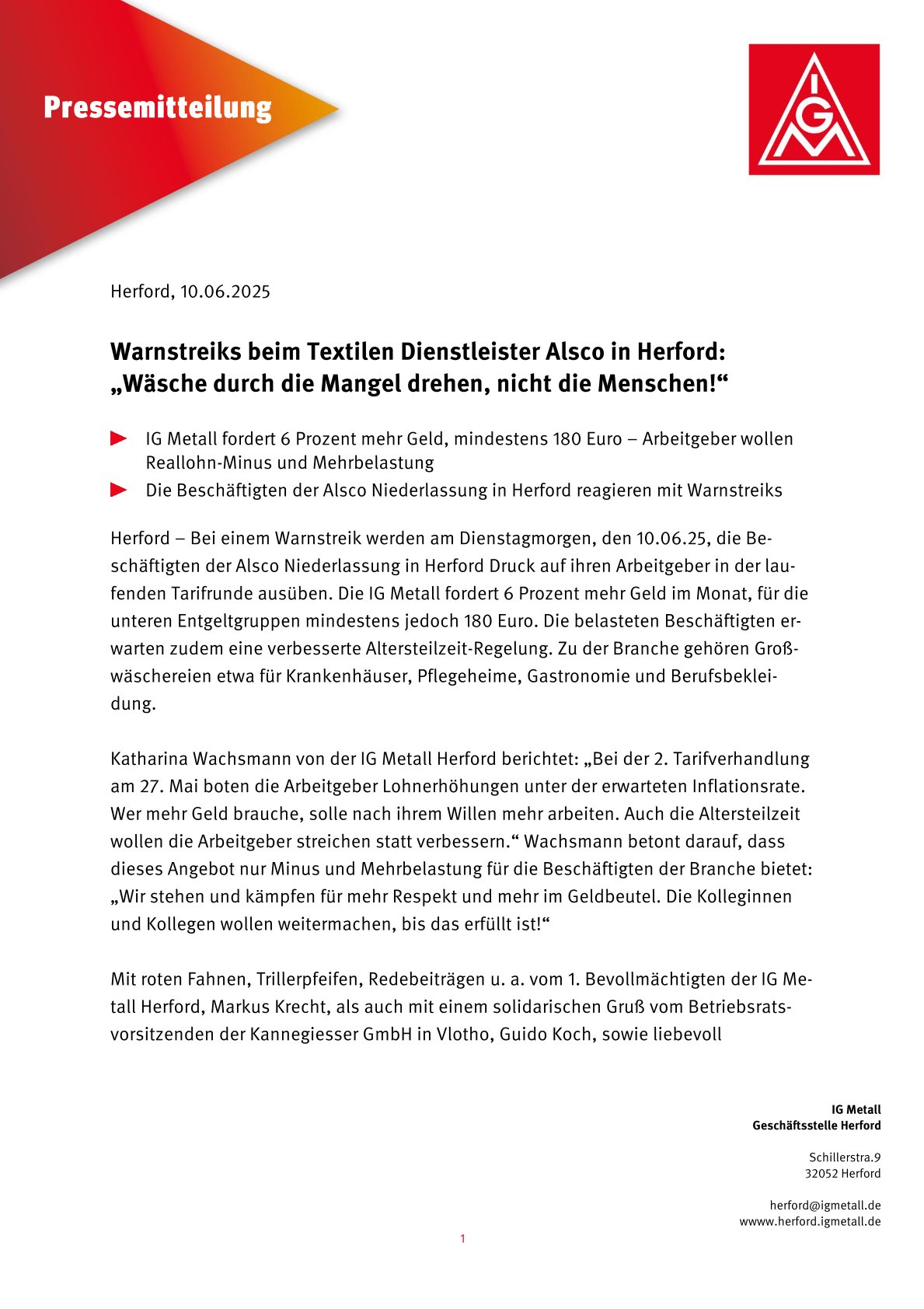 Pressemitteilung Alsco