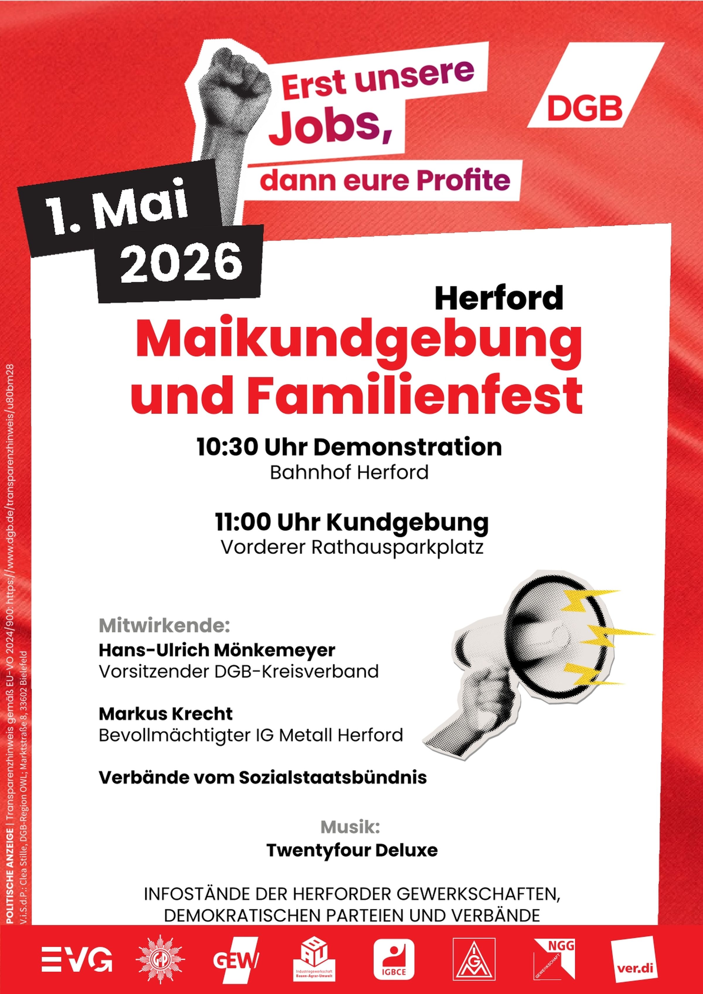 Flyer 1. Mai Kundgebung 2026